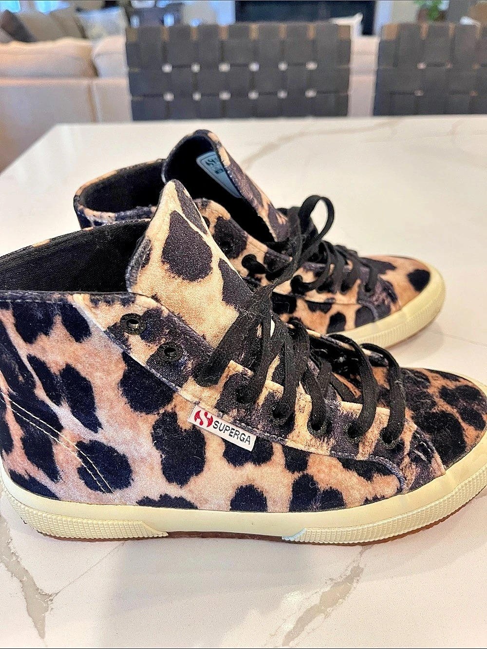 Superga 2790 Leopard Platform High Top Sneakers US 8.5